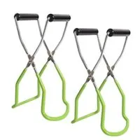 Expired: 2 Pack Canning Jar Lifter Tongs Stainless Steel Jar Grips with Rubber Grip Handle