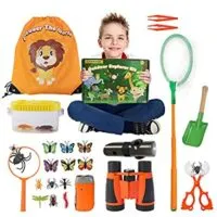 Expired:&nbsp;24 PCS Kids Outdoor Explorer Kit with Binoculars, Flashlight, Magnifying Glass, 7-in-1 Multifunction Whistle