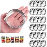 Expired:&nbsp;24 Pcs Canning Bands Regular Mouth, Lirches 70MM Reusable Mason Jar Bands, Split-Type Bands Leak Proof