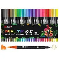 Expired:&nbsp;25 Dual Brush Colored Pens Art Markers