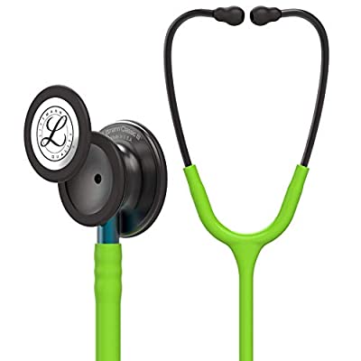 3M Littmann Classic III Monitoring Stethoscope, Smoke Chestpiece, Lime Green Tube, Blue Stem and Smoke Headset, 27 inch, 5875