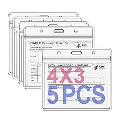Expired:&nbsp;5Pack – Clear Vaccination Card Protector CDC Immunization Badge