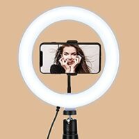 Expired: 8 inch Selfie Ring Light with Phone Holders, 3 Lighting Modes and 10 Brightness Levels