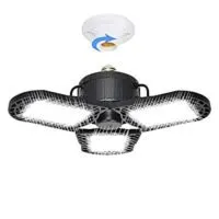 Expired:&nbsp;80W Deformable Aluminum Bright Garage Ceiling LED Light with 3 Adjustable Panels, 8000LM 6500K Daylight E26