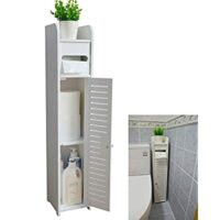 Small Bathroom Storage Corner Floor Cabinet with Doors and Shelves