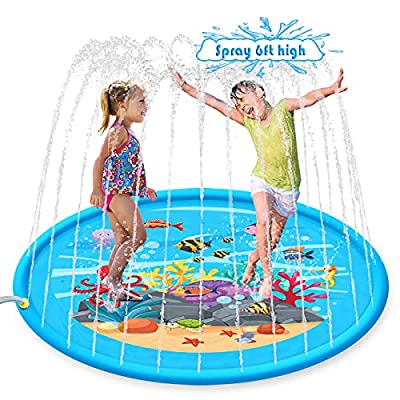 Expired: AUROKIA Splash Pad, Sprinkler for Kids Anti Burst 68