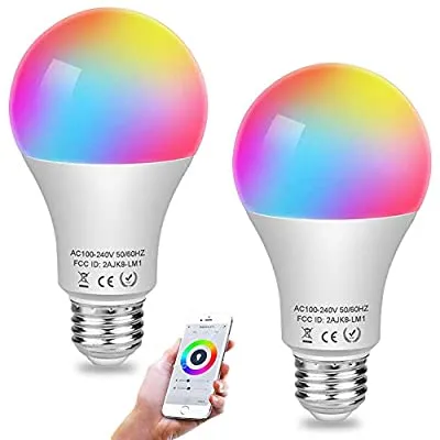 Expired: Aigital Color Light Bulb Smart WiFi Light Bulbs LED Bulb Work with Google Assistant Alexa White & Warm Dimmable Multicolor Bulbs