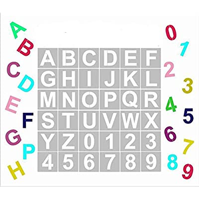 Expired: Alphabet Letter Stencils, 36 Pcs Reusable Plastic Letter Number Templates