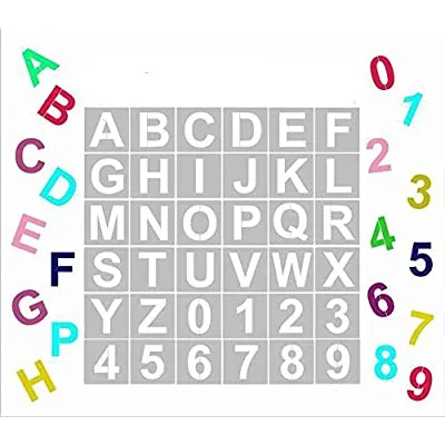 50% off - Expired: Alphabet Letter Stencils, 36 Pcs Reusable Plastic Letter Number Templates
