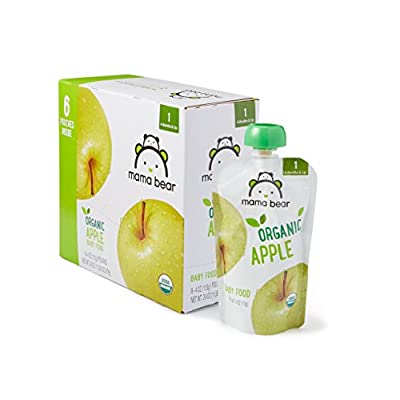 Amazon Brand – Mama Bear Organic Baby Food, Stage 1, Apple, 4 Ounce Pouch (Pack of 12) - $4.43 ($11.49)