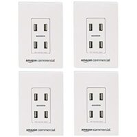 AmazonCommercial White, 4-Pack In Wall USB Charger