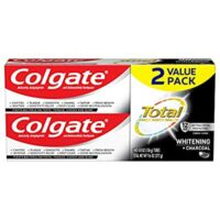 Colgate Total Charcoal Teeth Whitening Toothpaste with Stannous Fluoride and Zinc Sensitivity Relief and Cavity Protection Mint 9.6 Ounce, 1 Count, (Pack of 2)