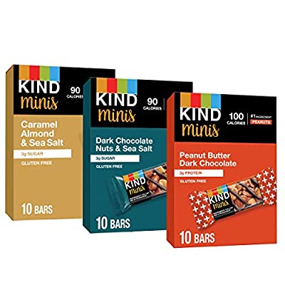 30 Count KIND Bar Minis, Variety Pack, Dark Chocolate Nuts, Caramel Almond Sea Salt, Peanut Butter Dark Chocolate - $9.55 ($15.54)
