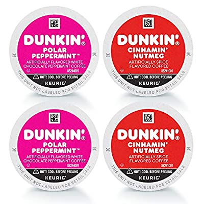 60 Dunkin Keurig K-Cup Pods, Polar Peppermint and Cinnamin’ Nutmeg - $22.35 ($38.86)