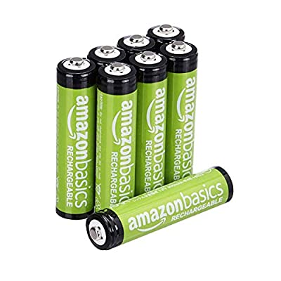 Amazon Basics 8-Pack AAA Rechargeable Batteries, 800 mAh, Pre-charged
