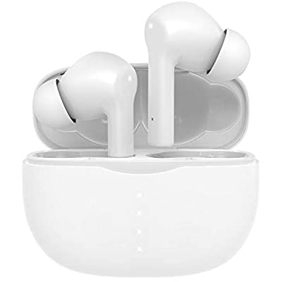 Expired: Amuoc True Wireless Earbuds Bluetooth Headphones Touch Control with (Wireless Charging Case Included) (White)