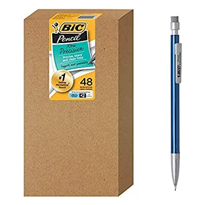 Expired:&nbsp;BIC Xtra-Precision Mechanical Pencil, Metallic Barrel, Fine Point (0.5mm), 48-Count