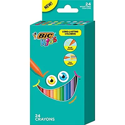 BIC Kids Crayons, Break resistant – 24 Count