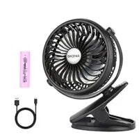 Expired:&nbsp;BRIGENIUS Clip on Fan, Portable Mini Desk Fan Rechargeable Battery Operated with Hanging Hook, USB Powered Clip Fan