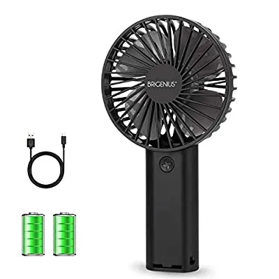 Expired:&nbsp;BRIGENIUS Mini Handhled Fan, 4000mAh Rechargeable Battery Operated USB Desk Fan, 3 Speed Adjustable Powerful Fan