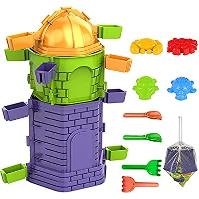 60% off - Expired:&nbsp;Beach Sand Toys Set – Castle Sandbox, Animal Molds, Shovels, Rakes, Mesh Bag