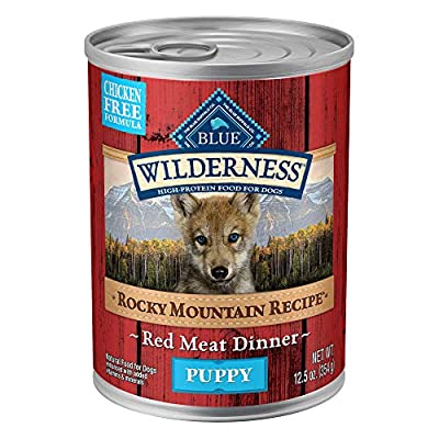 12 Pack High Protein, Natural Puppy Wet Dog Food, Red Meat 12.5-oz cans