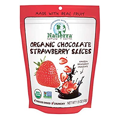 NATIERRA Organic Freeze-Dried Chocolate-Covered Strawberry Slices | Non-GMO & Vegan | 1.5 Ounce - $3.19 ($5.99)