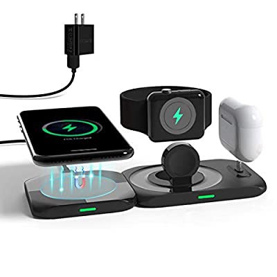 Expired: CIVPOWER Wireless Charger,4 in 1 Charging Station Compatible for Apple Watch,Airpods ,MagSafe Fast Wireless Charging Pad for iPhone 12/Pro/Pro Max/Mini(18W Adapter Included)