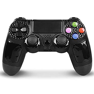 Expired: Controller for PS4, PowerLead Wireless Gaming Controller Six-axis Dual Vibration Gamepad for Playstation 4/Playstation 3/PC with Led Touch Pad and Audio Jack