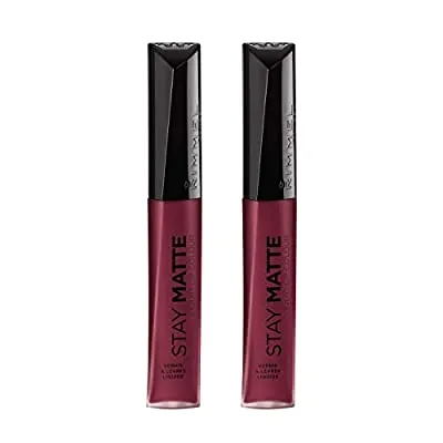 2 Pack Rimmel Stay Matte Liquid Lip Color, Plum This Show