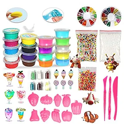 50% off - Expired:&nbsp;DIY Slime Making Kit for Girls, Clay, Crystal Slime, Air Dry Clay w/ Slime Supplies