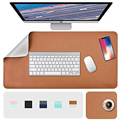 Expired:&nbsp;Desk Pad, Desk Mat, Desk Blotter, Large Desk Pads Dual-Sided Brown/Gray, 31.5