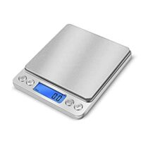 Expired: Digital Gram Scale for Food Ounces and Grams in Stainless Steel with 2 Plates 0.1g-3000g/6.6lb