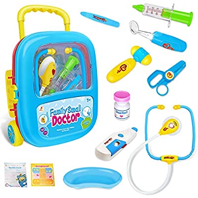 60% off - Expired: Ditucu Kids Doctor Kit Pretend Play Set Toys, Educational Dentist Medical Kits with Realistic Stethoscope, Dr Playset in Portable Suitcase