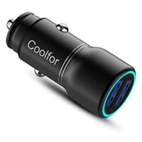 Expired: Fast Car Charger,Coolfor 36W Dual Fast USB Car Charger Adapter – Black