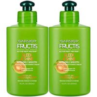 2 Pack Garnier Fructis Sleek and Shine Intensely Smooth Leave-In Conditioning Cream, 10.2 Ounce