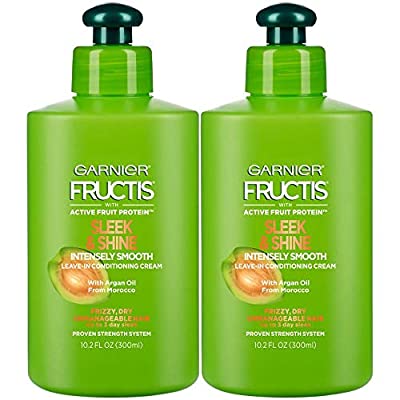 2 Pack Garnier Fructis Sleek and Shine Intensely Smooth Leave-In Conditioning Cream, 10.2 Ounce - $3.38 ($6.06)