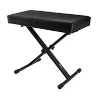 Gator Frameworks Adjustable X-Frame Style Keyboard Bench, Black