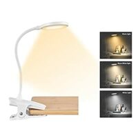 Expired: HEISENS Book Light, Rechargeable 360°Desk Lamp with Clamp,3 Color Modes with 3 Brightness Levels, Touch Control, Eye Protection