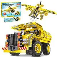 Expired:&nbsp;HOMOFY STEM Building 2 in 1 Model Dump Truck & Airplane 361 PCS DIY Construction Set
