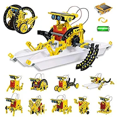 50% off - Expired: HOMOFY STEM Toys Solar Robot Kit 12 in 1 Solar Powered DIY Learning Science Building Toys Science Kits for Kids 8-12