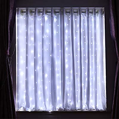 Expired: HXWEIYE White Short Curtain Lights for Small Window, 3.3x5Ft Fairy Light with Timer & 8 Clips