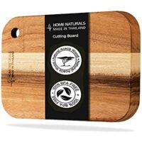 Expired: Home Naturals Cutting Board – Acacia Wood cutting board with a hole, Convenient Hanging – Made in Thailand