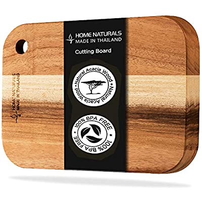 60% off - Expired: Home Naturals Cutting Board – Acacia Wood cutting board with a hole, Convenient Hanging – Made in Thailand