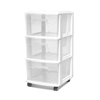 HOMZ 3 Drawer Medium Storage Cart, Set of 1, White - $12.99 ($36.48)