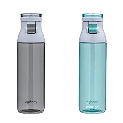 2 Contigo Jackson Reusable Water Bottle, 24oz, Smoke and Grayed Jade