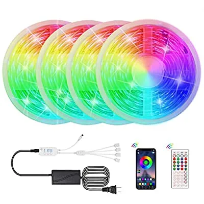 Expired:&nbsp;LED Strip Lights, 65.6FT Strips Light 5050 RGB Music Sync, APP Control +44 Keys Remote 4Roll 20M