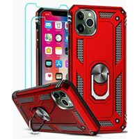 Expired: LeYi Compatible for iPhone 11 Pro Max Case with Tempered Glass Screen Protector [2 Pack], for Apple iPhone 11 Pro Max 6.5 inch, Red