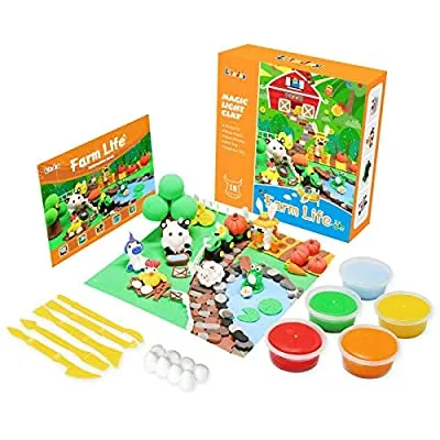 70% off - Expired:&nbsp;LitoJoy Air Dry Light Modeling Clay, Farm Life, 18 Colors (MLC-1803)