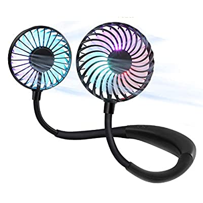 60% off - Expired: MA3TY Portable Personal Neck Fan Hands Free Fan Mini USB Fan LED Wearable Necklace Fan,Rechargeable 2000mah